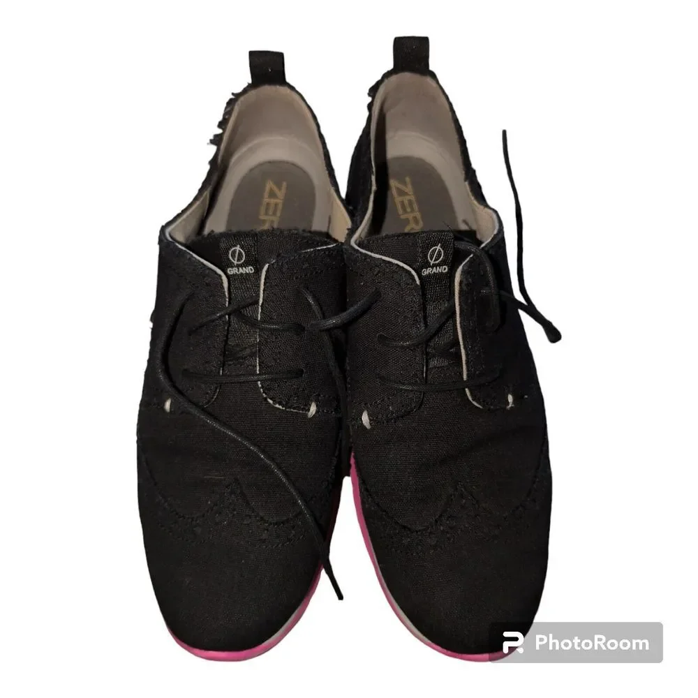 Cole Haan Womens ZeroGrand‎ Wingtip Oxford Shoe Black Pink Size 9B